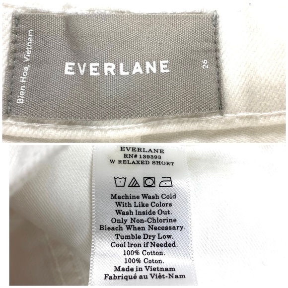 EVERLANE Relaxed Denim Shorts in White - Picture 4 of 6